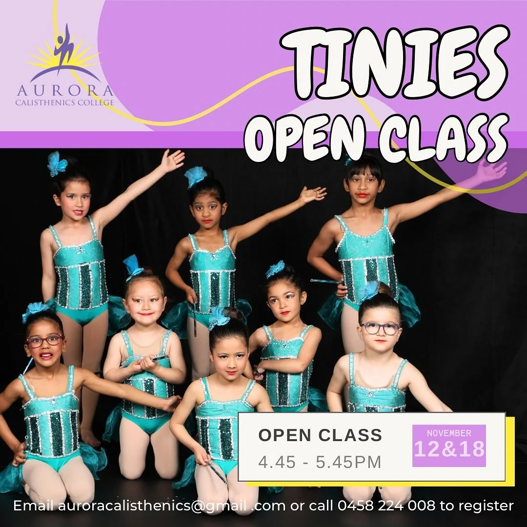 ✨ Tinies Open Class ✨

We&rsquo;re so excited to kickstart our journey towards an amazing 2026 season with end of year open classes! 💜

🗓 Wednesday 12th &amp; 18th November
⏰ 4:45 - 5:45pm
📍 Amsleigh Park Primary School

Our Tinies team have shown