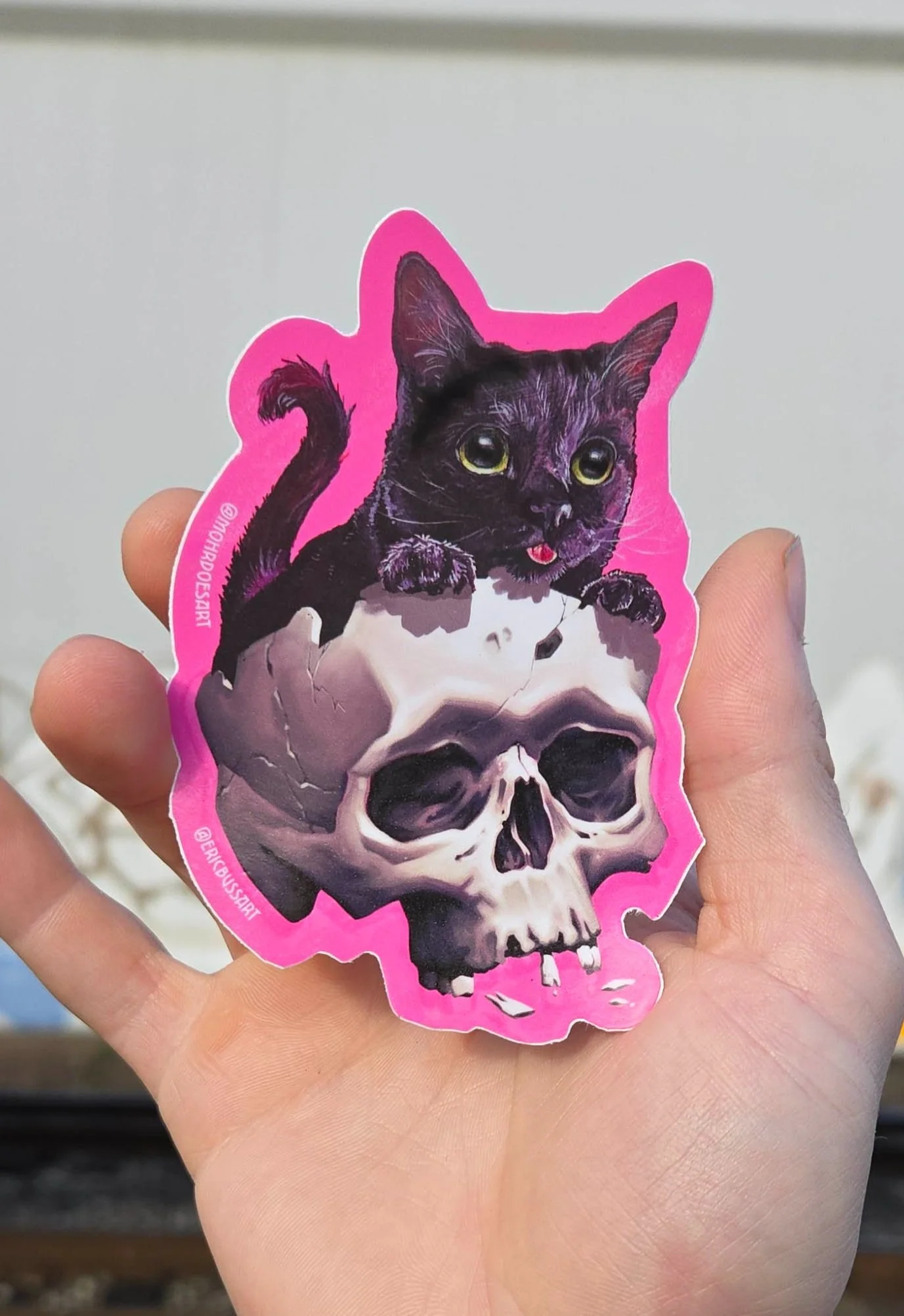 skull+cat+art+eric+bussart+art+sticker++ergn