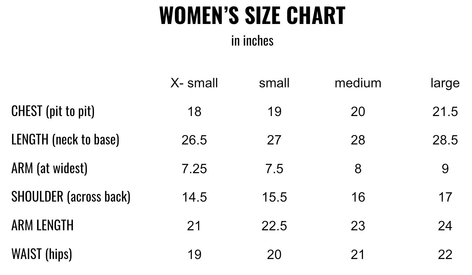 denim and co size chart