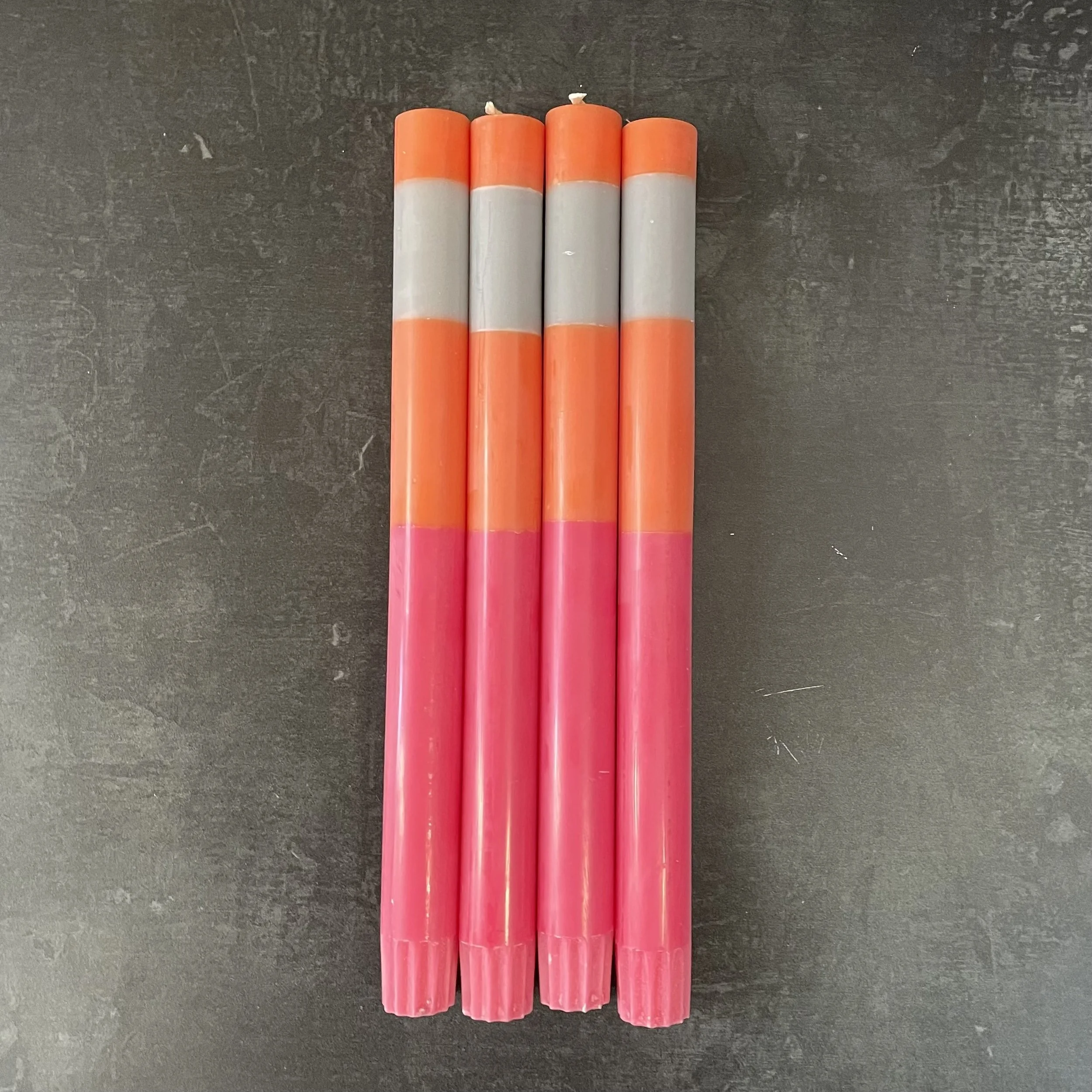 Striped Neon Pillar Candles