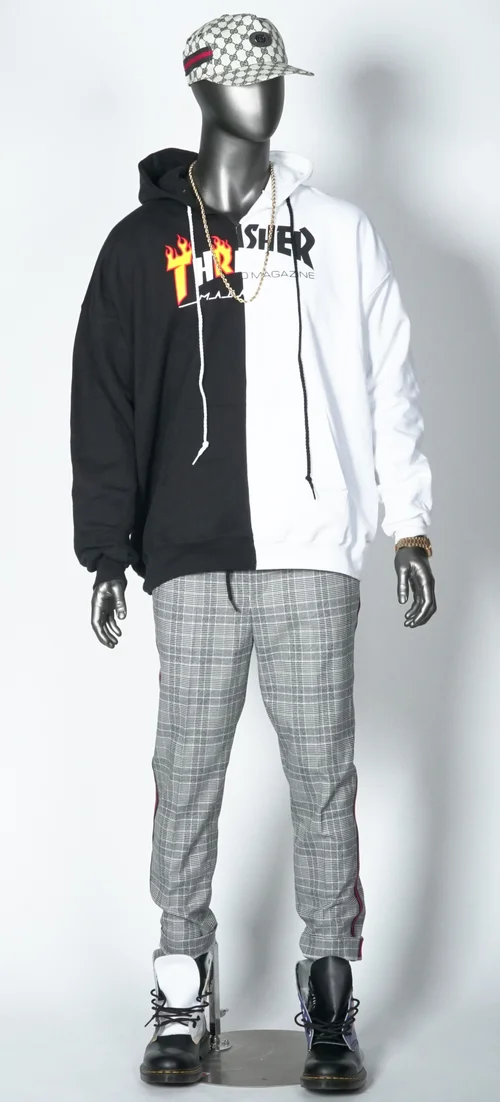 USDLA X Thrasher 50/50 Hoodie BLACK/WHITE — Dovble R