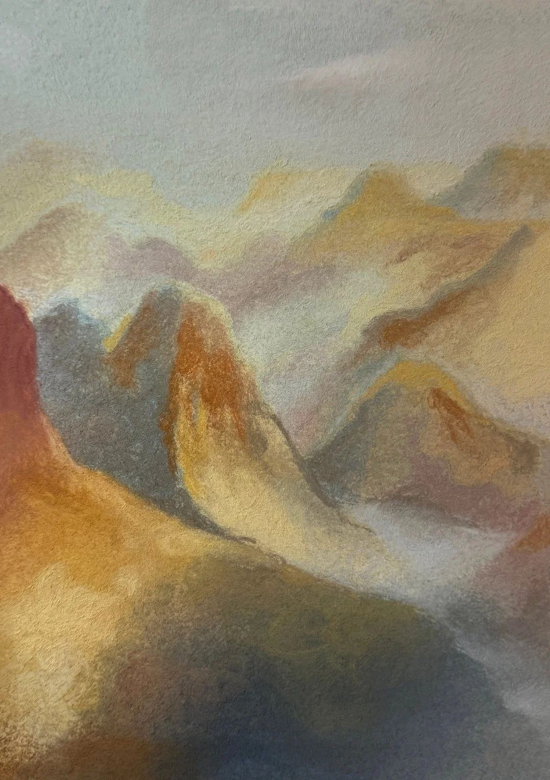  Soft pastel canyon landscape by American artist Katie Rodgers. 