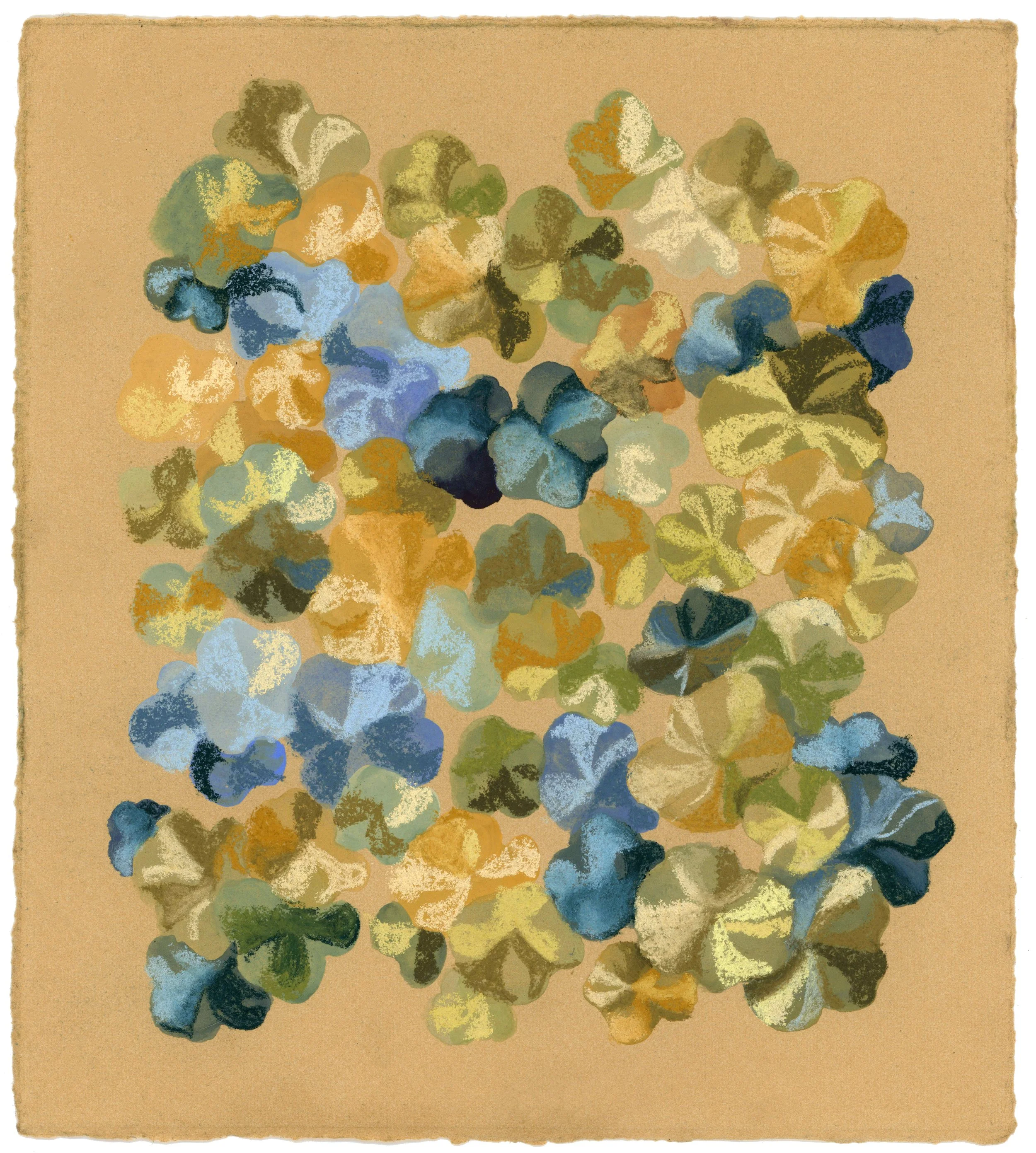 Nasturtiums in soft pastel by American artist Katie Rodgers. 