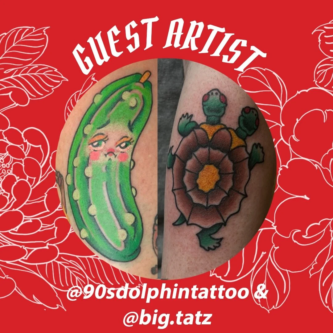 We look forward to having @90sdolphintattoo &amp; @big.tatz back to guest with us on March 22/26/27/28.
Get in touch directly with them to book in! 
&bull;
&bull;
&bull;
#90sdolphintattoo #bigtatz #redpointtattoo