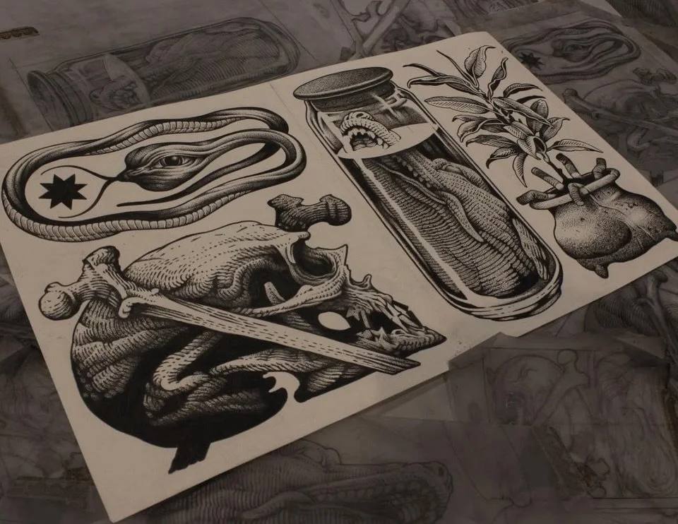 Designs and tattoos by @mishlatattooillustration , for info &amp; bookings 👉 mishlastuff@gmail.com
&bull;
&bull;
&bull;
#mishlatattooillustration #blackwork #redpointtattoo