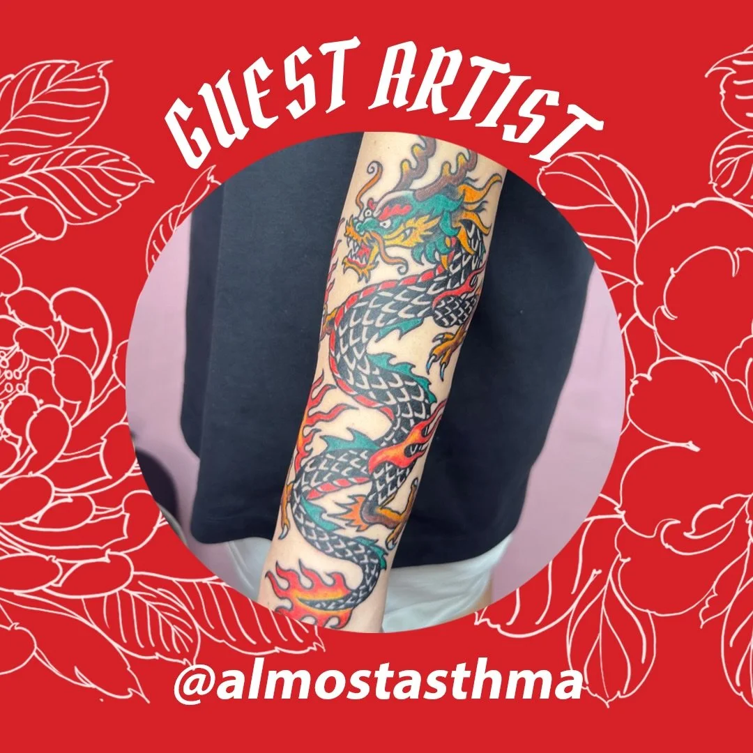 We look forward to having @almostasthma guest with us June 14th &amp; 15th. For info and bookings drop her a DM!
&bull;
&bull;
&bull;
#almostasthma #traditionaltattoo #londontattoo