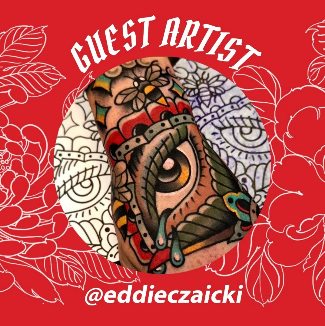We are excited to welcome @eddieczaicki to guest with us 15th and 16th of July. For info &amp; bookings 📩 eddieczaicki@gmail.com
&bull;
&bull;
&bull;
#eddieczaicki #traditionaltattoo #redpointtattoo