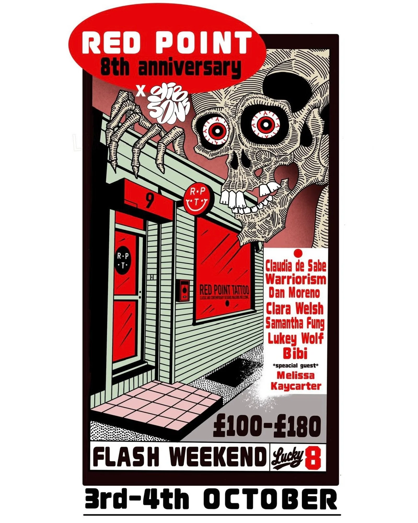 🔴LUCKY N. 8 WEEKENDER🔴
8 Years. One Weekend. Come Celebr8 With Us! 🎉

We&rsquo;re celebrating 8 years of the studio with one very special flash weekend! 

🔥8 Artists 🔥 8 exclusive flash sheets 🔥8 designs per artist, 🔥8 hours of tattooing each 