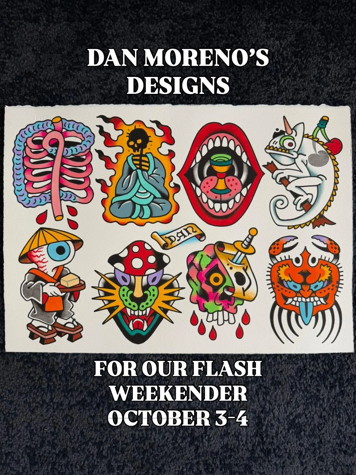 Swipe for some examples of @danmorenotattoo work. Red Point Tattoo&rsquo;s 8th anniversary weekender. October 3-4. Dan will be tattooing on Saturday 3rd, from 11am to 7pm, first come first serve. Tattoo prices &pound;100-180. See you there!