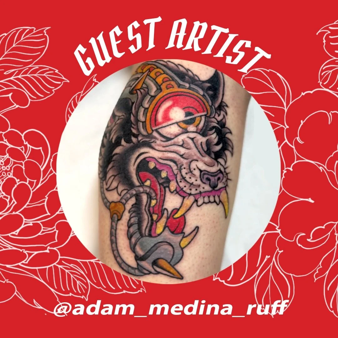We&rsquo;re excited to have @adam_medina_ruff guesting with us in November 18! For bookings &amp; info dm him or 📩 adamrufftattoo@gmail.com
.
.
.
#londontattoo #traditionaltattoo #boldtattoo