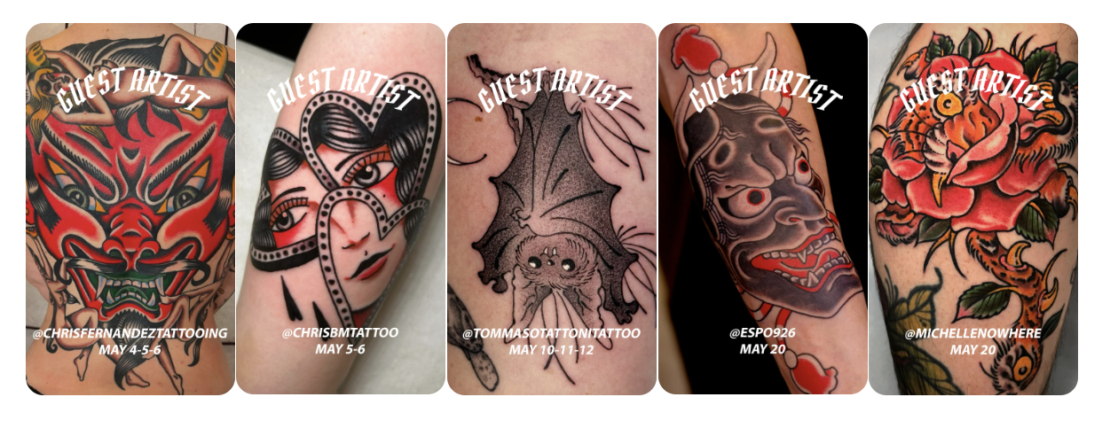Guest tattoo artists in London for May 2026
