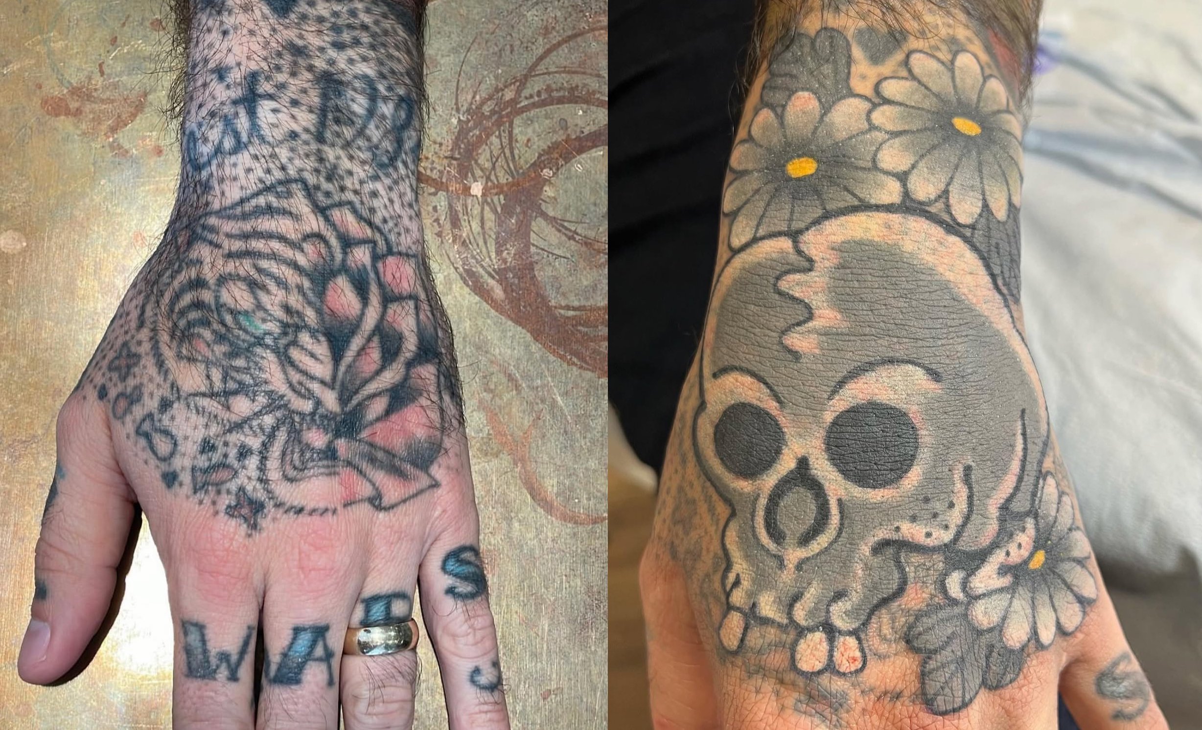 Hand tattoo cover up