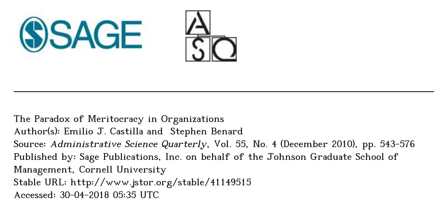 SAGE/JSTOR - The Paradox Of The Meritocracy