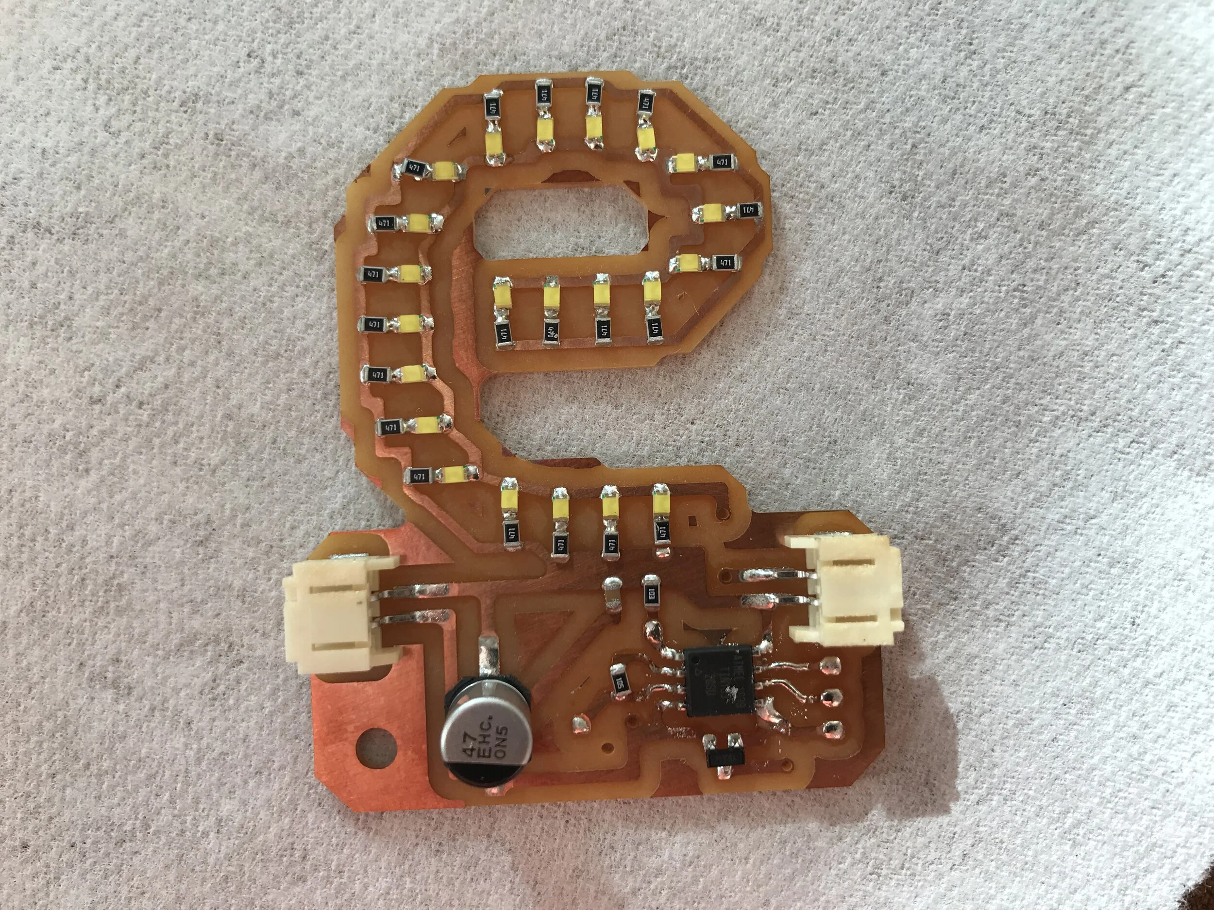 almost fully assembled board without the air-wires