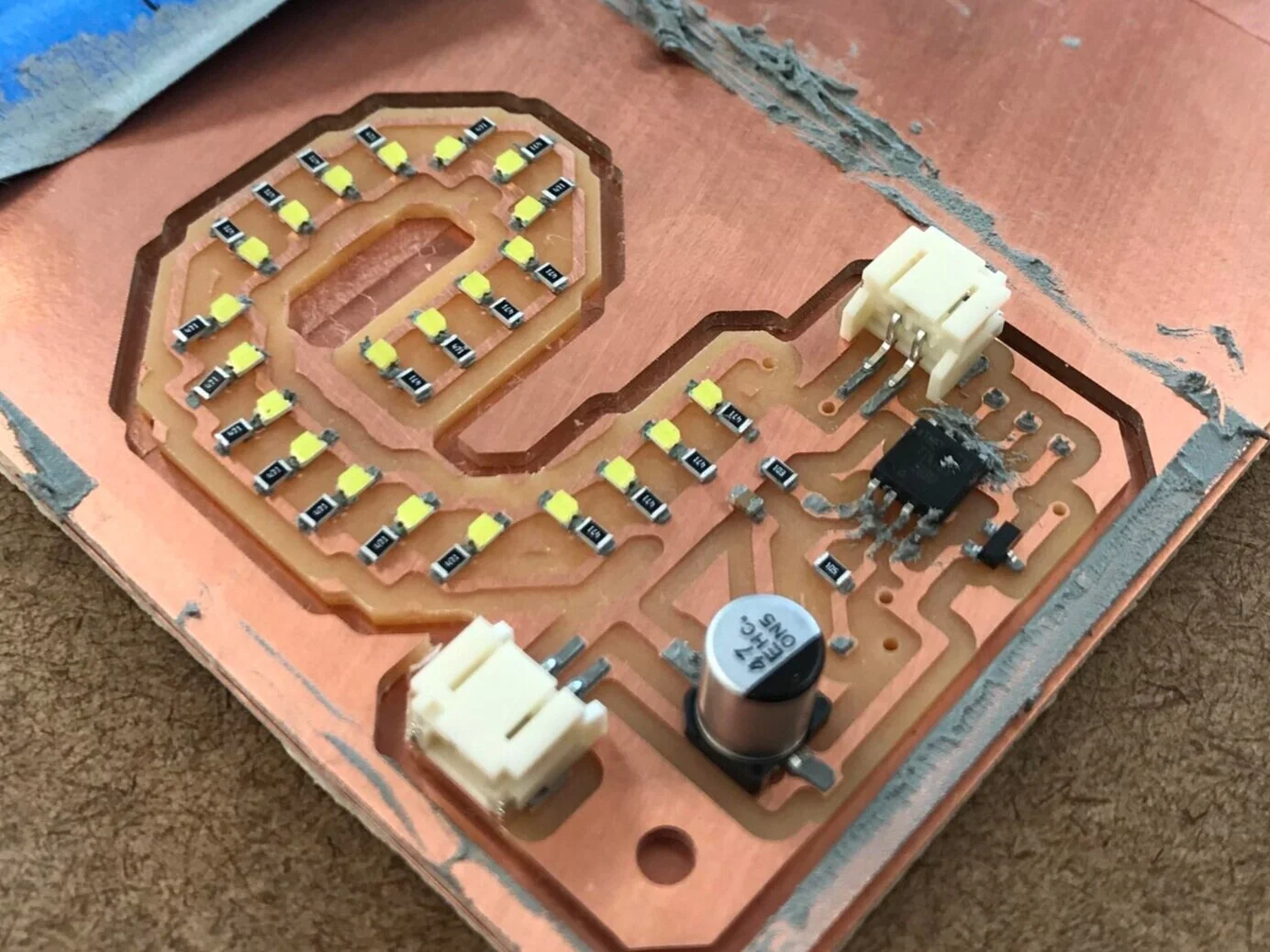 all the components in place ready for the heat gun