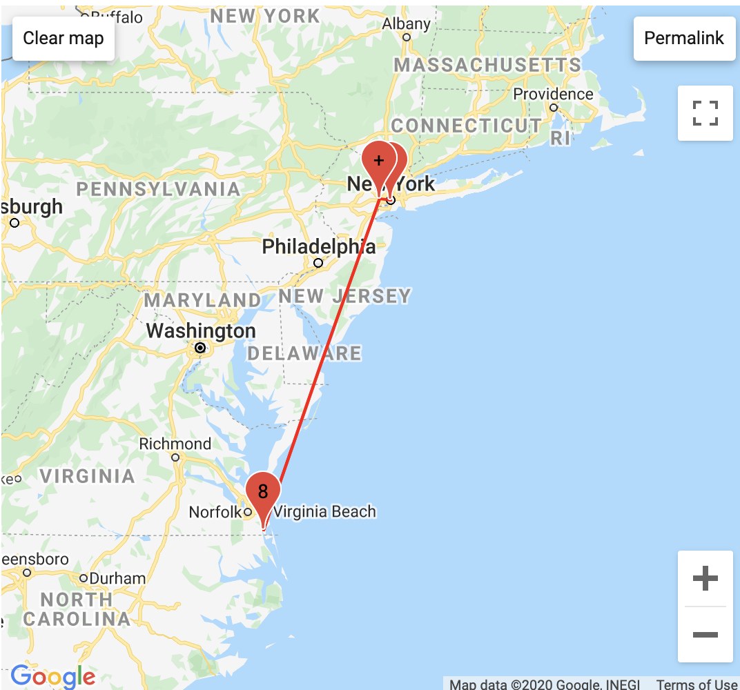 not very exciting spitballing between NY, NJ and VA