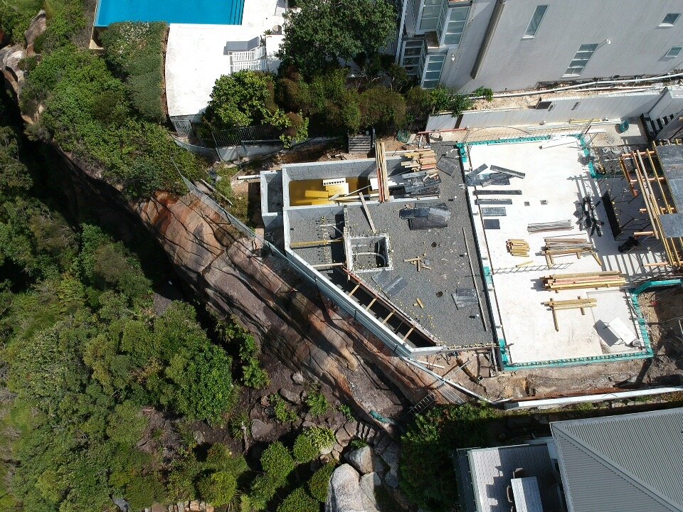 Killcare Heights Escarpment House Construction Drone Image