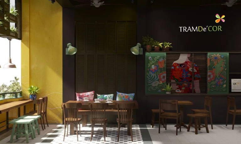 Thiết kế cafe cổ xưa từ HAN với gam mầu trầm màu trầm được Tramdecor chọn để là màu chủ đạo, rất được yêu thích bởi những bạn muốn tìm 1 nơi trầm tĩnh, để thư giãn sau 1 ngày, 1 tuần làm việc áp lực căng thẳng.