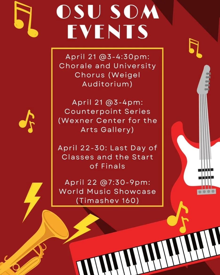 A few final School of Music events for the spring semester!