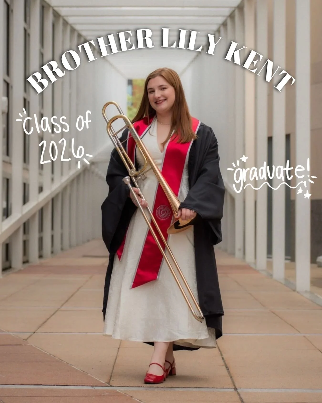 Congratulations to Brother Kent on graduating Cum Laude from The Ohio State University with a BME in Music Education! Her postgrad plans include teaching in Cleveland! Her favorite Kappa Kappa Psi memory is the Mario Kart Tournament! 💙🔱