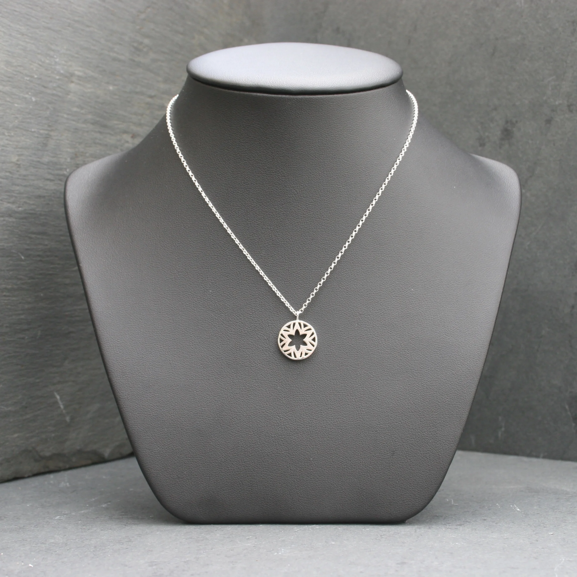 Large Sunflower Pendant — Menna Jones 