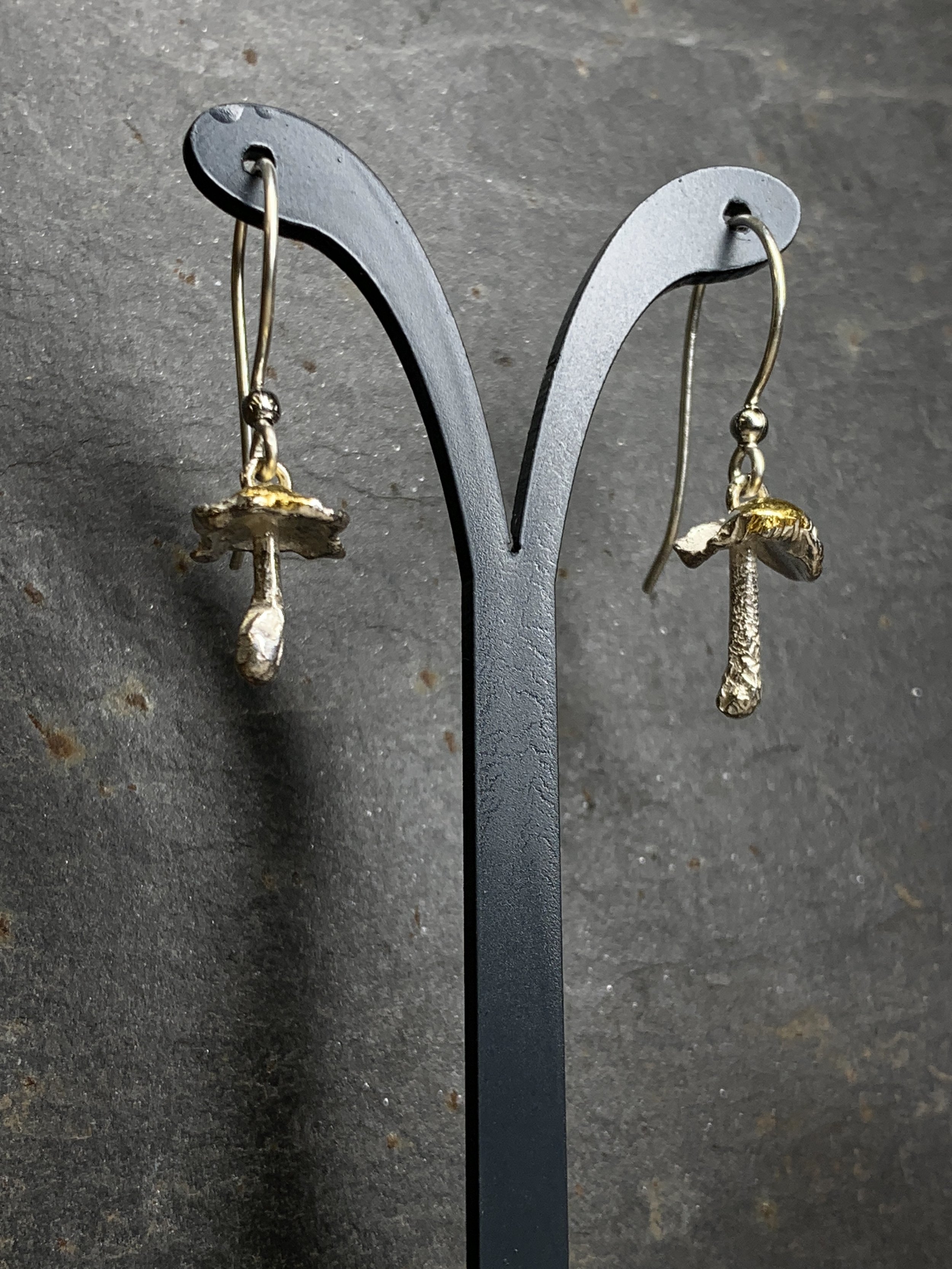 Golden Fungi Earrings
