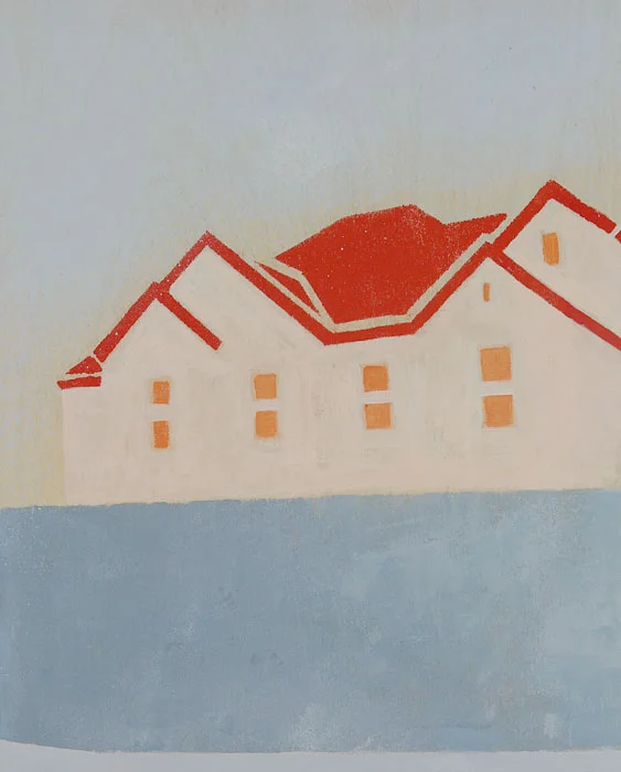 Clare Szydlowski Freeway Home (Orange and Blue) acrylic