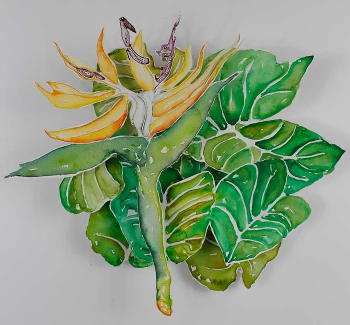 Janis Anton 'Edge of Paradise' watercolor on paper