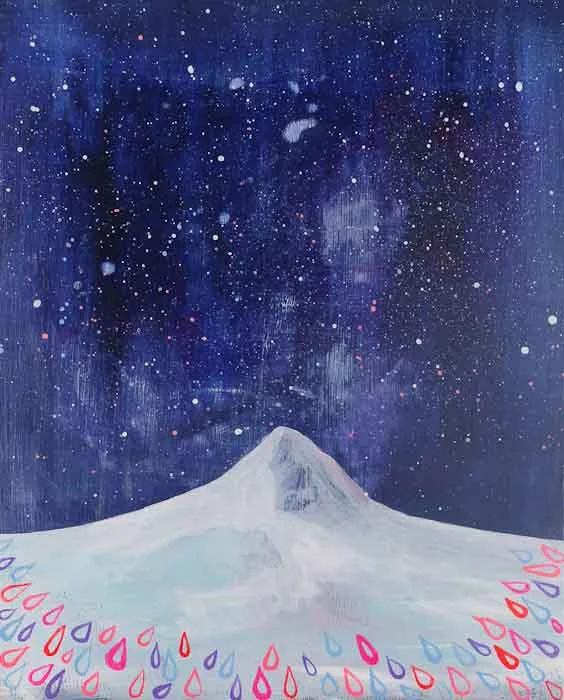 Sophie Leininger Tearful Mountain acrylic and tears
