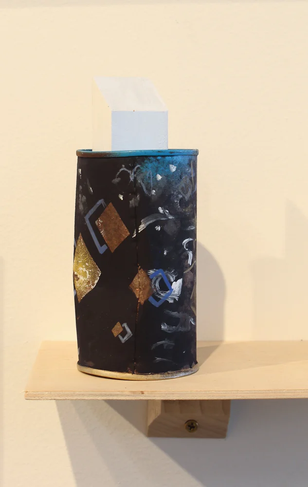 Max Kauffman "Abstract Can" paint on can, 2.5 x 5 inches