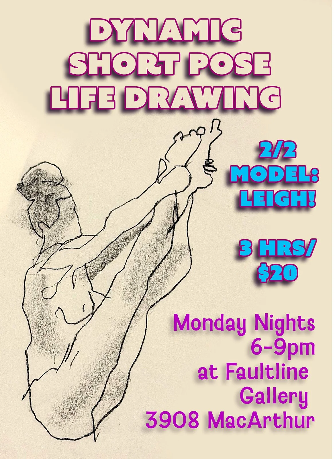 Dynamic Short Pose Figure Drawing Tonight at Faultline Gallery
