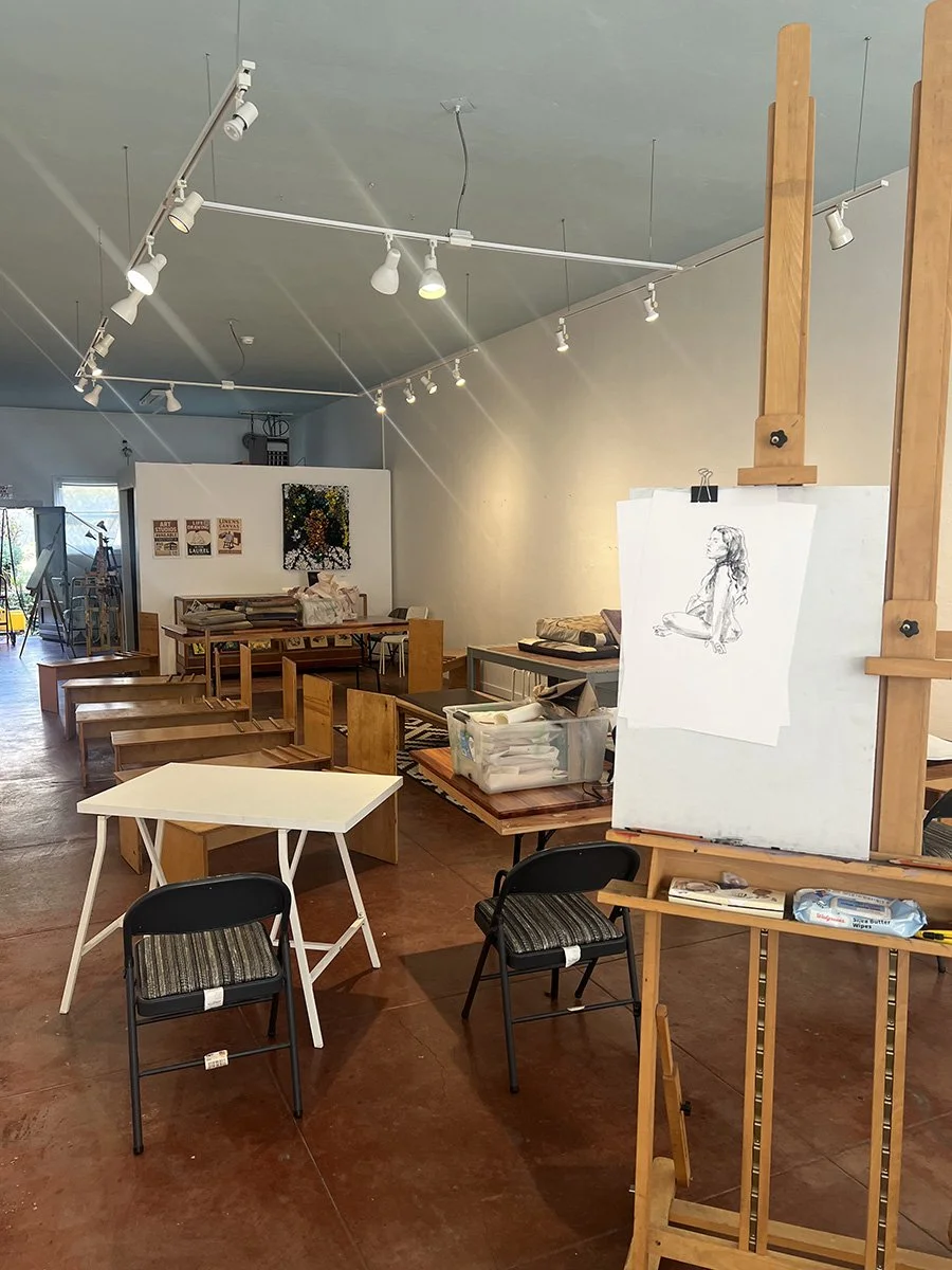 life drawing room in East Oakland at Faultline