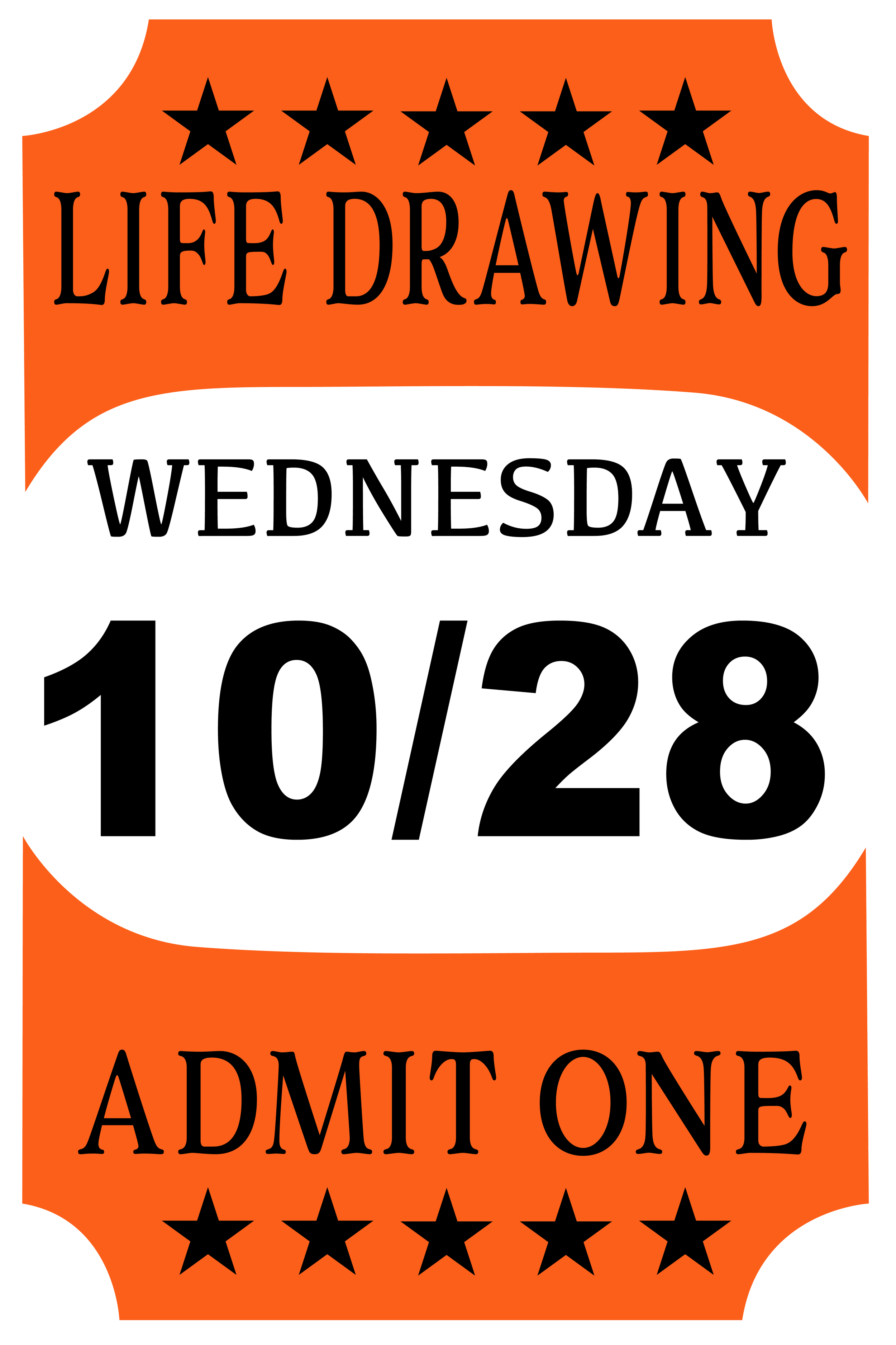Life Drawing Wednesday 6-9pm 10/28/26 at Faultline Gallery (model-Russell*)