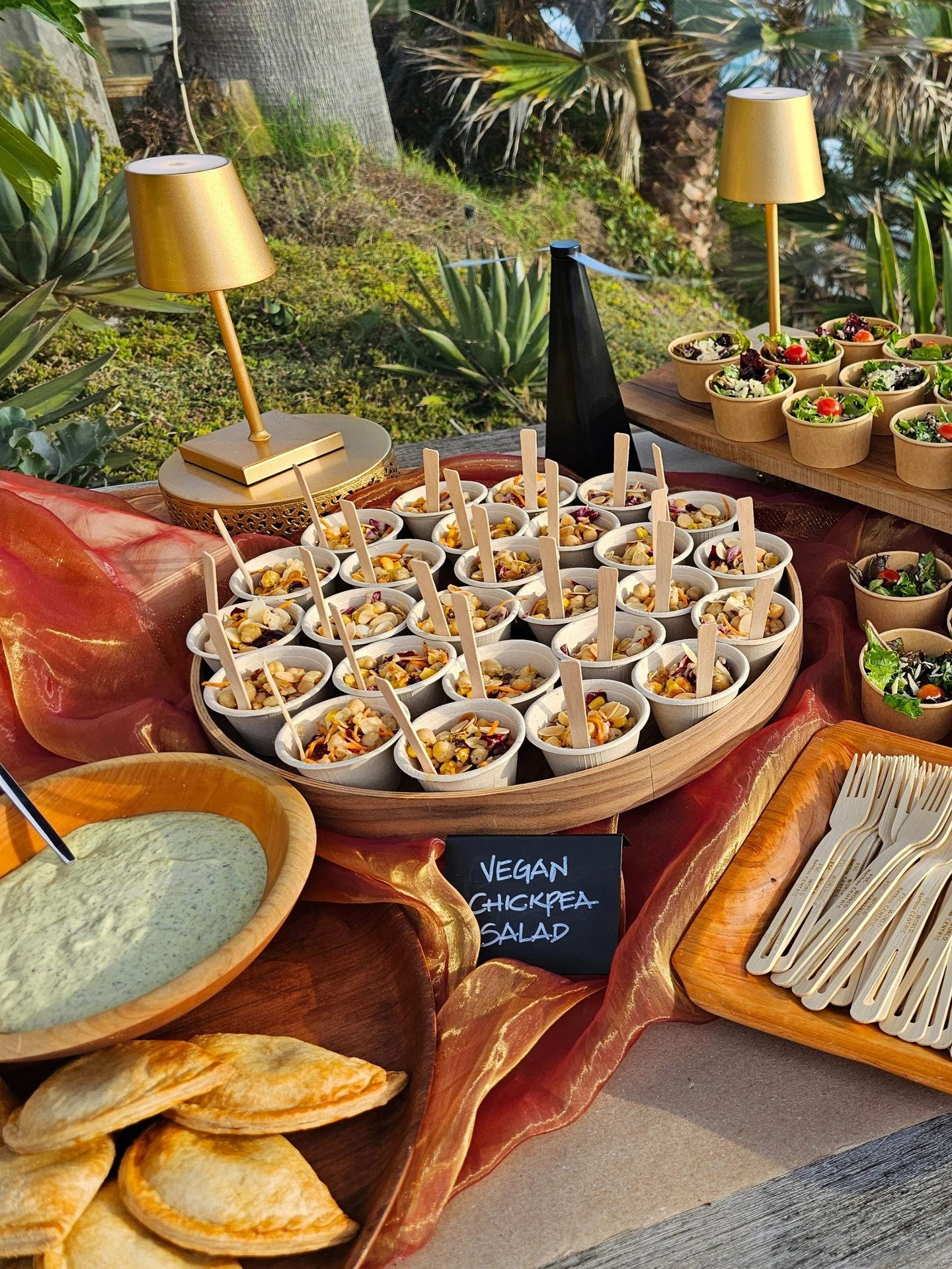 Don’t let the words “chickpea salad” fool you — this setup slapped.
We love building menus that make everyone feel included.
Vegan? Gluten-free? Flexitarian with a soft spot for tortellini? You’re covered.
This spread f