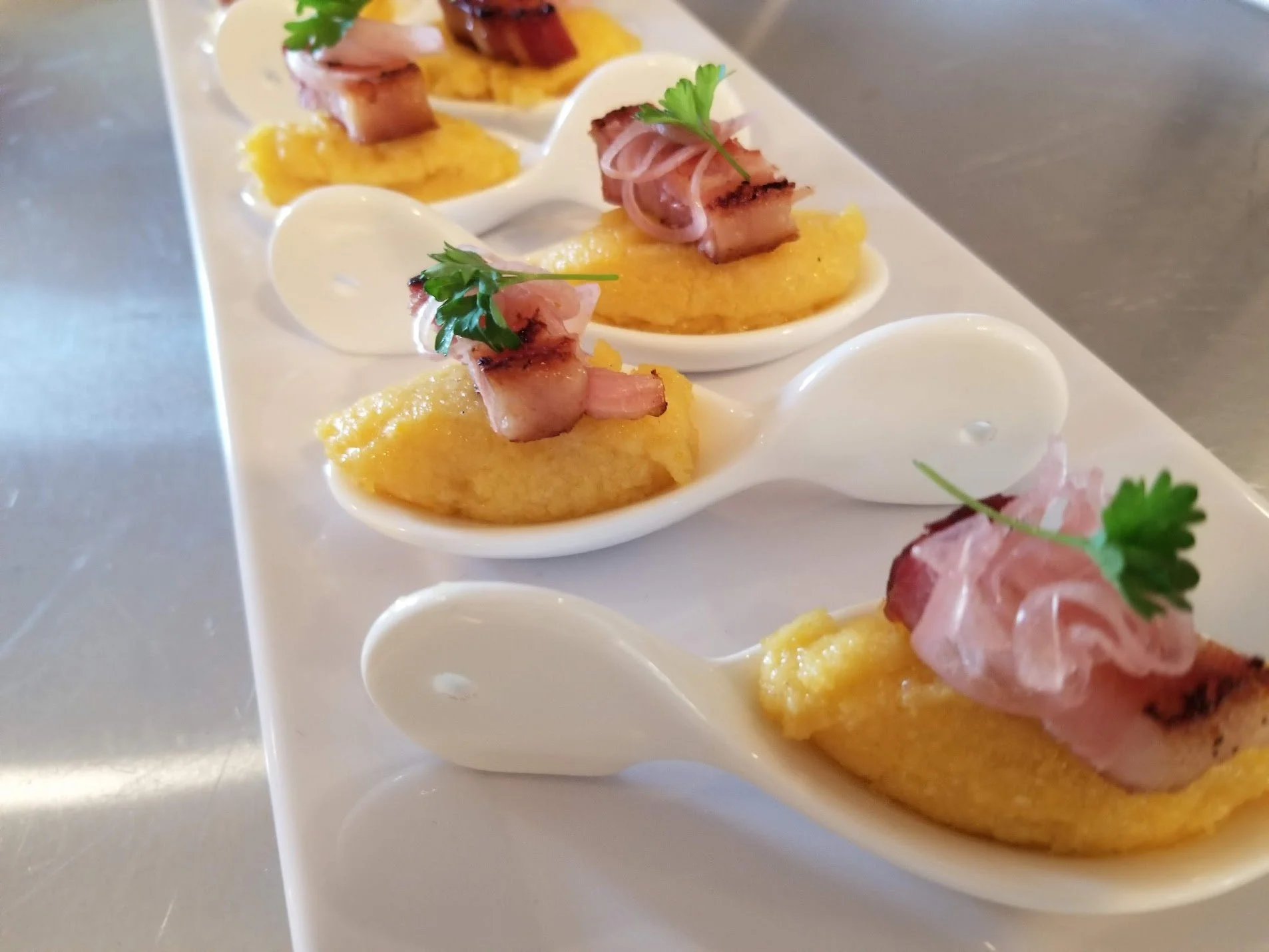 Crispy. Creamy. Savory. Done.

That rich pork belly sitting on smooth polenta like it owns the place? Yeah&hellip; it kinda does.

These are the bites people remember when they get home.

If you want your menu to hit like this&hellip; you know who to