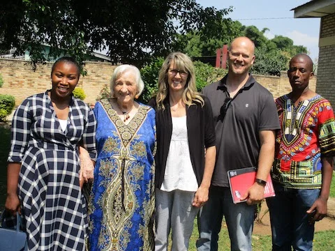 Along with Peter, Cherrie and me in the photo are Mama Grace, left, and Papa JoJo, both long-time friends from Victory.