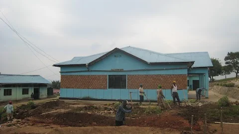 The location of the former boys’ home, now the Sewing Center. The building in the lower edge is the kitchen.