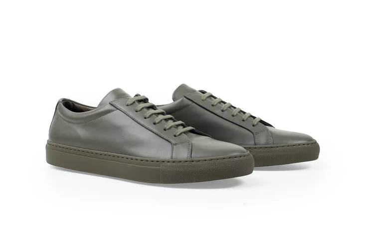 green leather sneakers