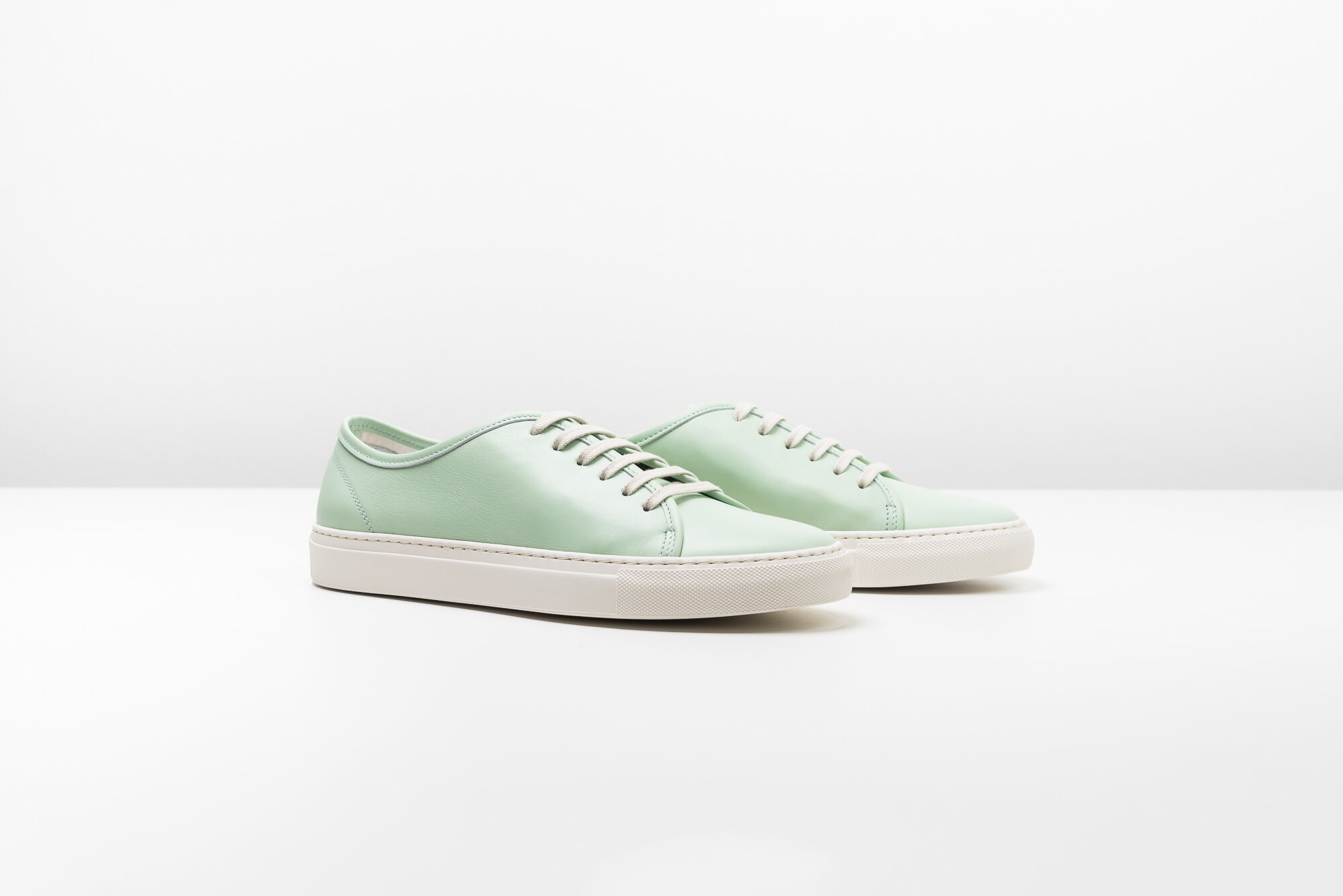 pastel green sneakers
