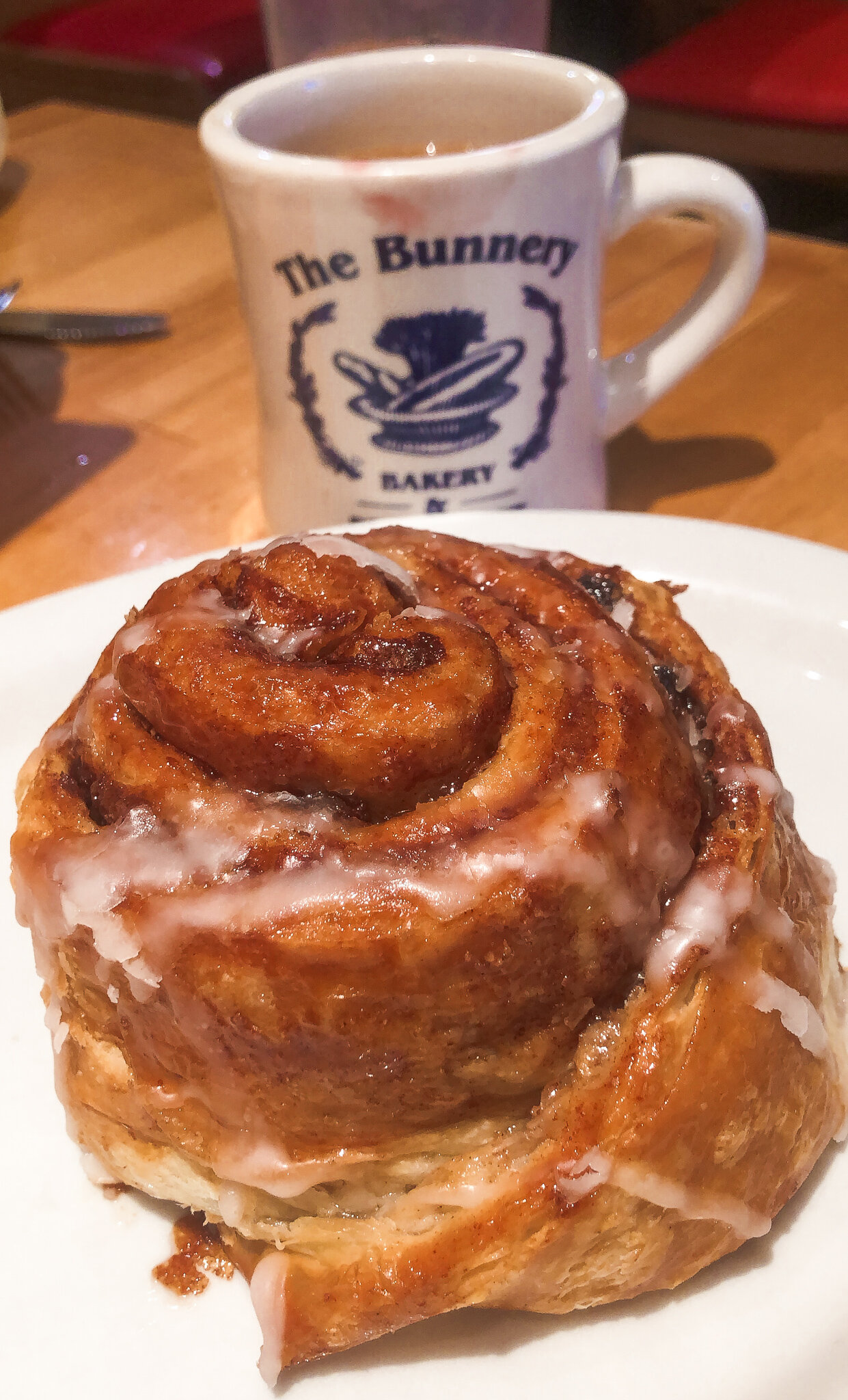  The Bunnery Bakery’s cinnamon roll!!! (And coffee, that I clearly couldn’t wait to take a sip of) 