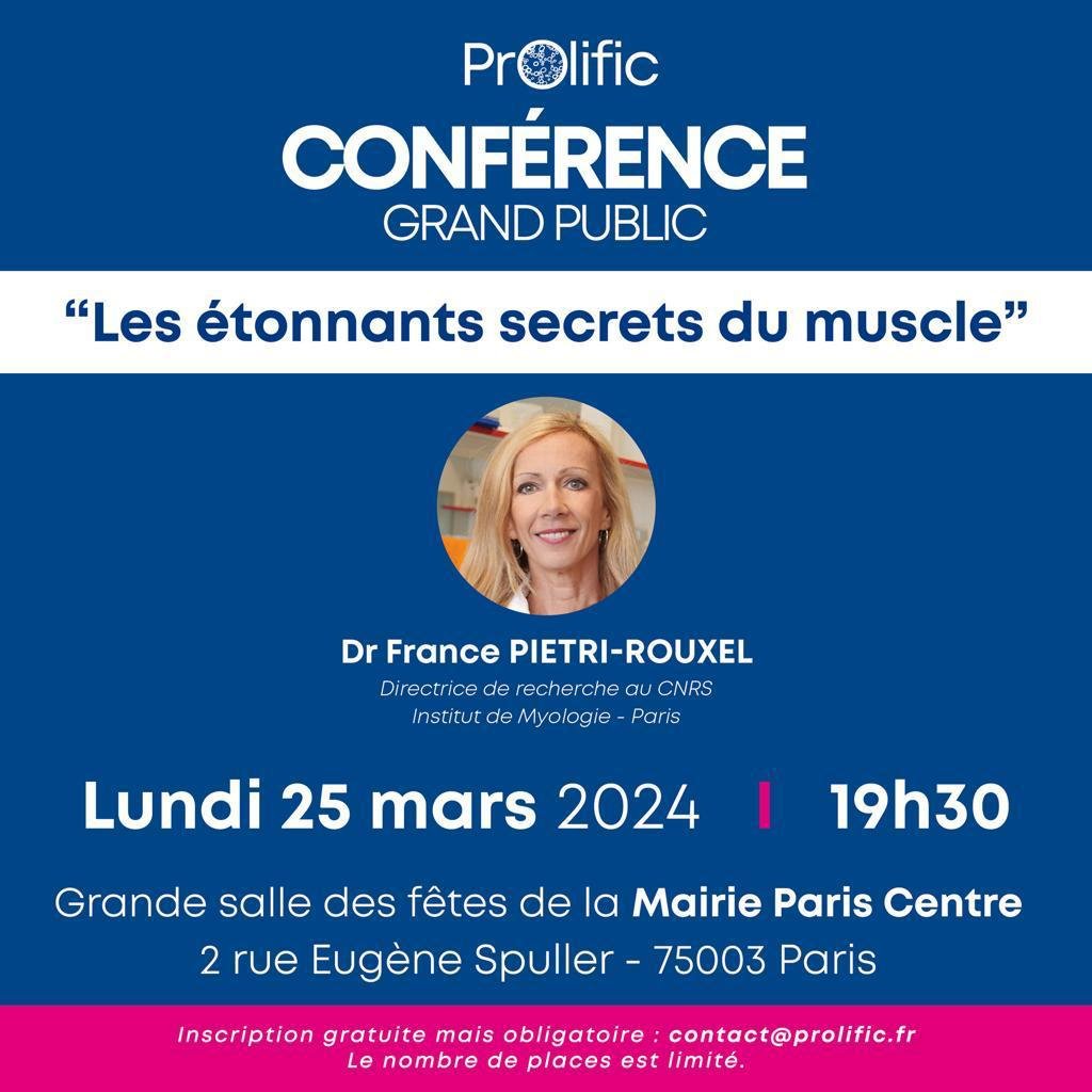 Conférence Grand Public "les étonnants secrets du muscle"