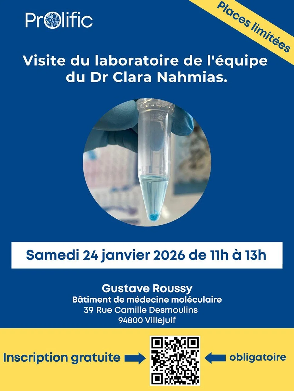 Visite du laboratoire du Dr Clara Nahmias, Gustave Roussy