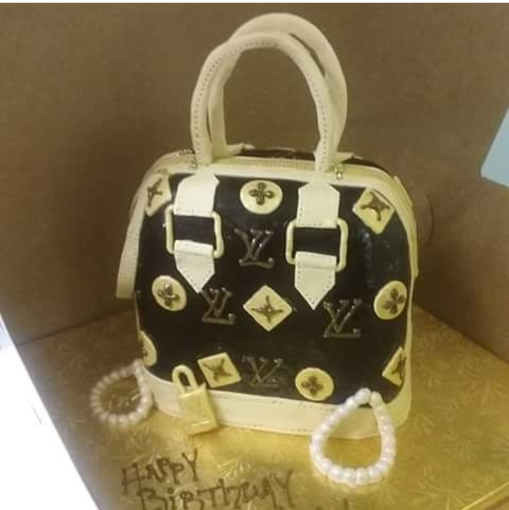 LV Hand Bag Cake Topper - Brown