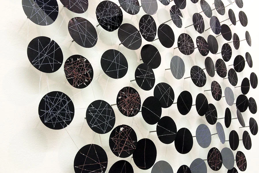 White Men Are Awesome. 36”W x 36”L x 4”D. Painted and sewn paper, velcro, nails. (2013)