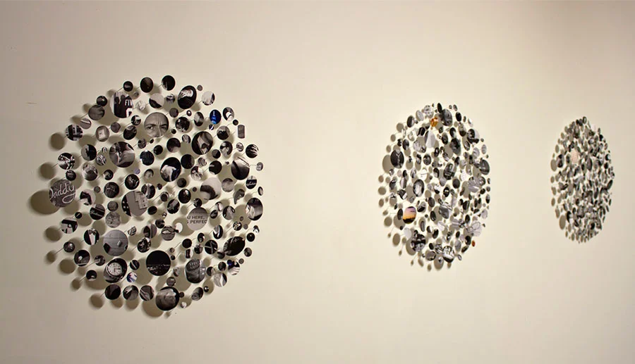 Ladies & Gentlemen. 144"W x 96"H x 6"D. Digital Prints, T-pins, Velcro. (2012)
