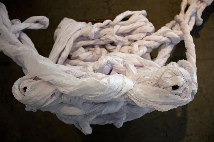 Displaced Tinder. Dimensions Variable. School Chairs, Medical Bed Paper. (2014)
