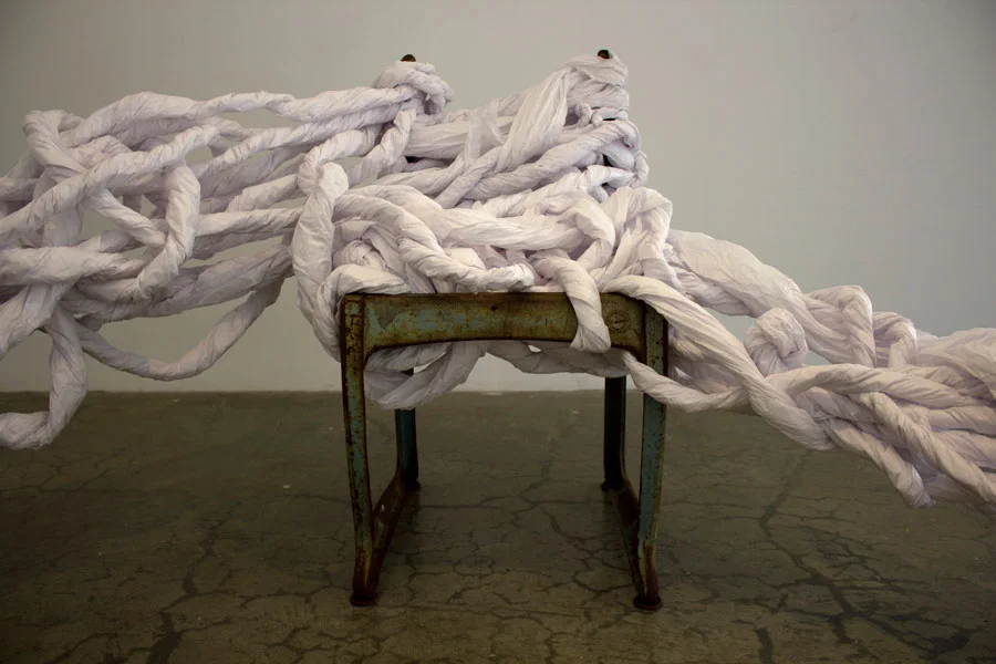 Displaced Tinder. Dimensions Variable. School Chairs, Medical Bed Paper. (2014)