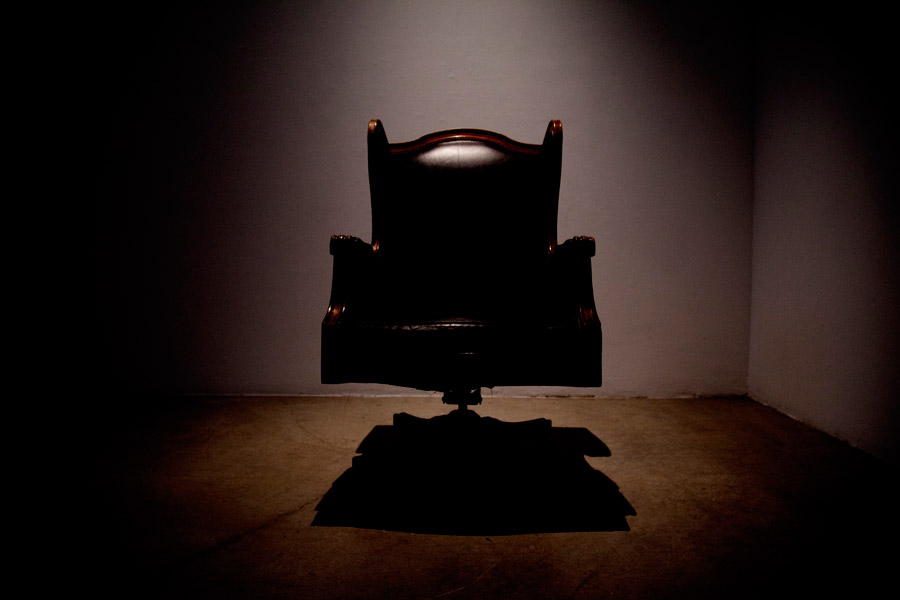  Big &amp; Little. Chairs, Spot Lighting, Video Projection. Dimensions Variable. (2014)