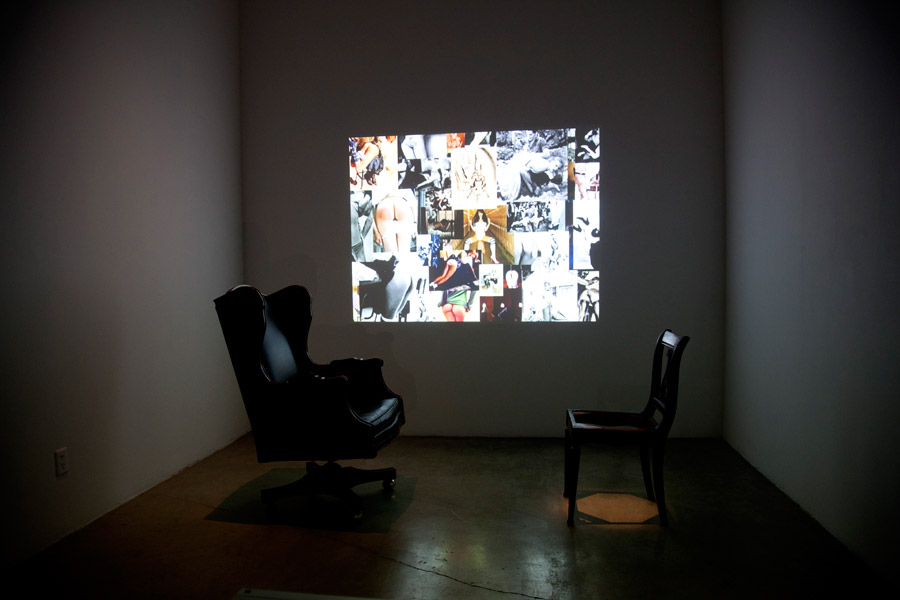  Big &amp; Little. Chairs, Spot Lighting, Video Projection. Dimensions Variable. (2014)