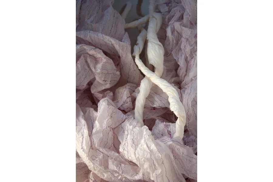 Little Girl Lost. 42" x 21" x 13". Paper, Thread. (2014)